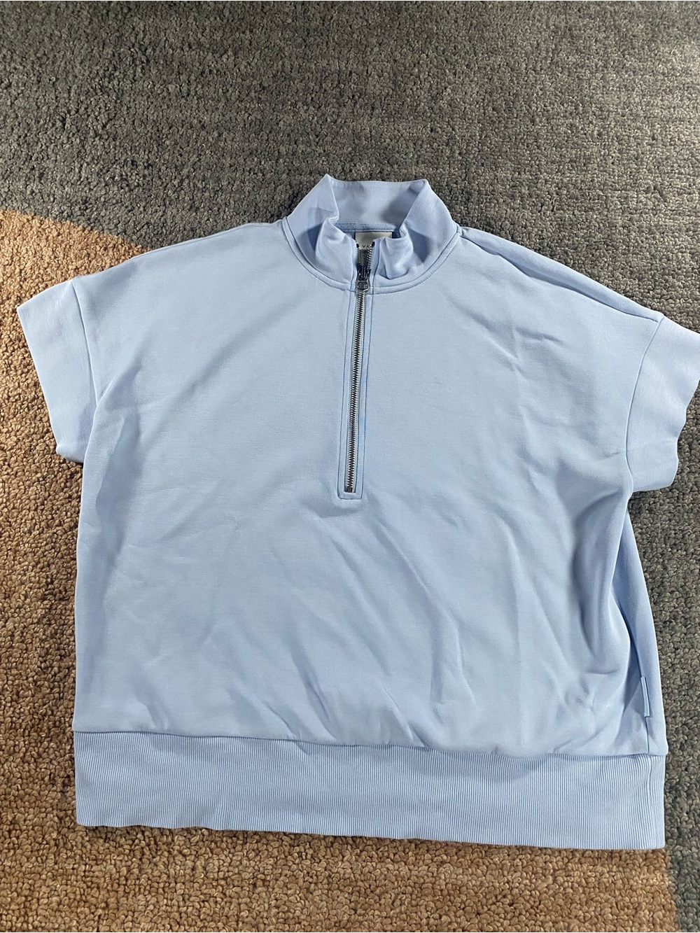 VARLEY Ritchie Short Sleeve Sweat Blue Large Zip